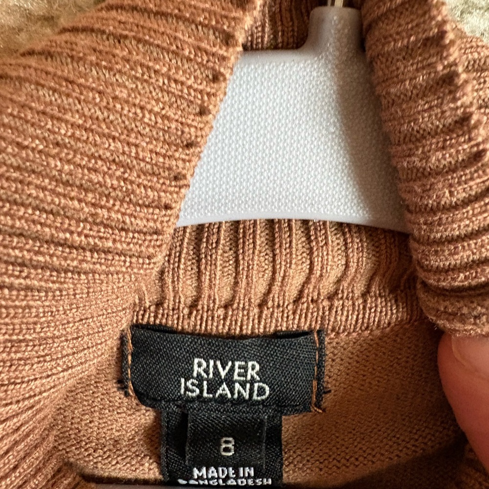 River Island Camel Ribbed Knit Top - Picture 4 of 5